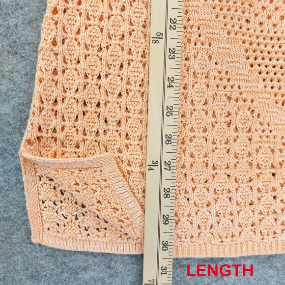 Chicos Sweater Sz XL Pullover Open Knit Crochet Lightweight Boho Chic Lagenlook - Picture 5 of 10